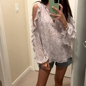 💓1. STATE💓 FLORAL RUFFLE BLOUSE FRILL TRIM